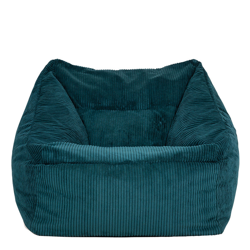 Fauteuil poire Natalia en velours côtelé, sarcelle