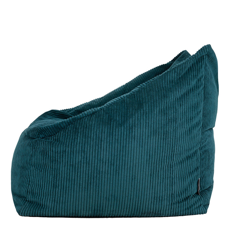 Fauteuil poire Natalia en velours côtelé, sarcelle