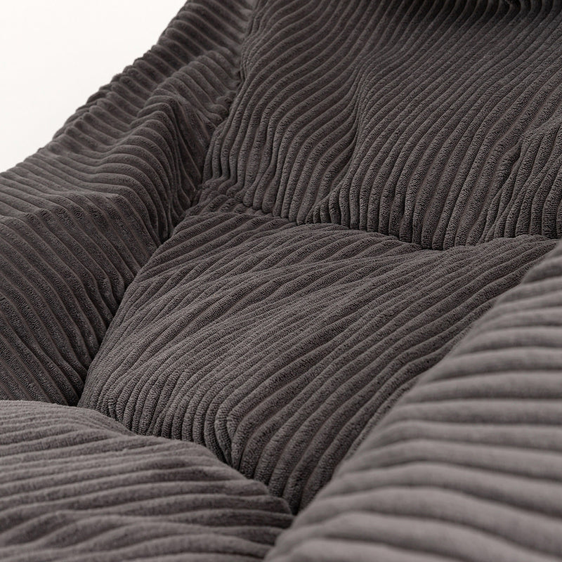 Fauteuil poire Natalia en velours côtelé, gris anthracite