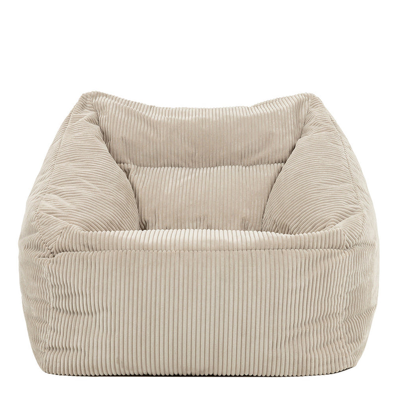 Fauteuil poire Natalia en velours côtelé, pierre 
