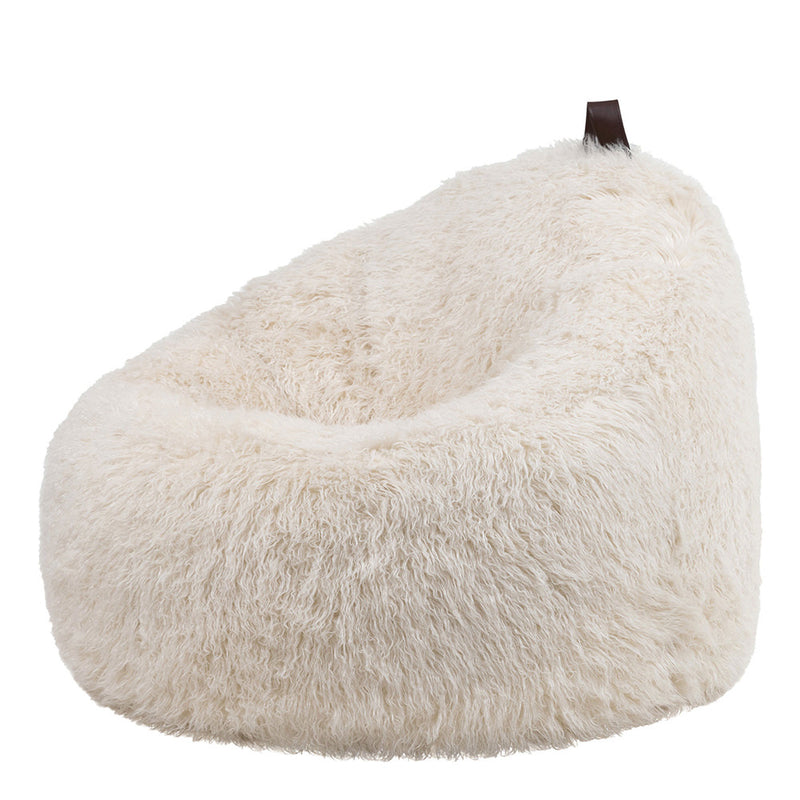 Pouf méridienne en molleton Yeti, naturel