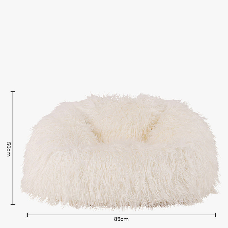 Pouf en fausse fourrure mongole Kingston