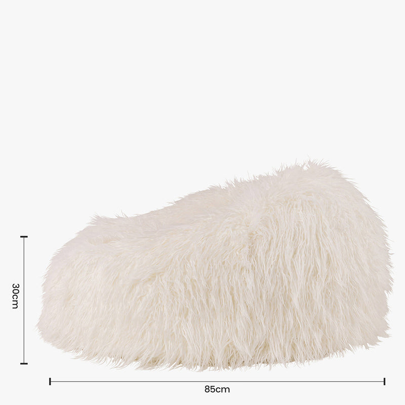 Pouf en fausse fourrure mongole Kingston