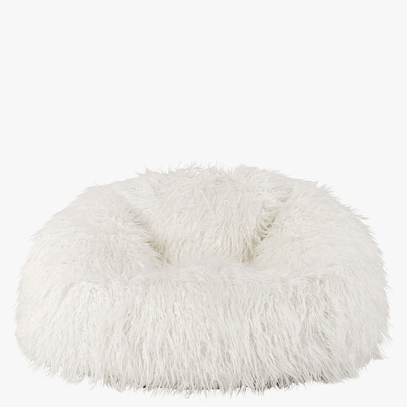 Pouf en fausse fourrure mongole Kingston