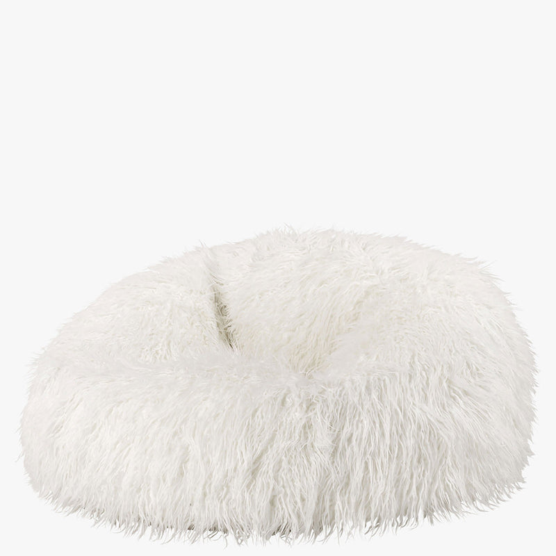Pouf en fausse fourrure mongole Kingston