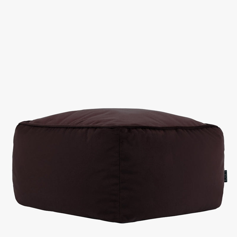 Tabouret carré Amara en velours - Marron