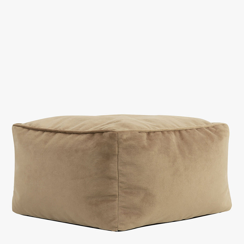 Pouf carré en velours Amara - Taupe
