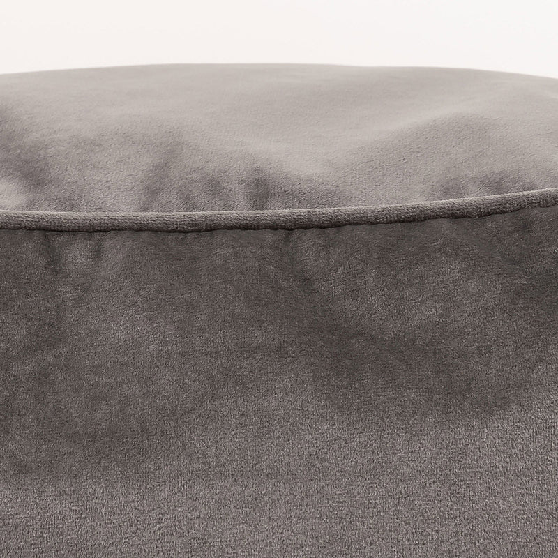 Repose-pieds Amara carré en velours, gris anthracite