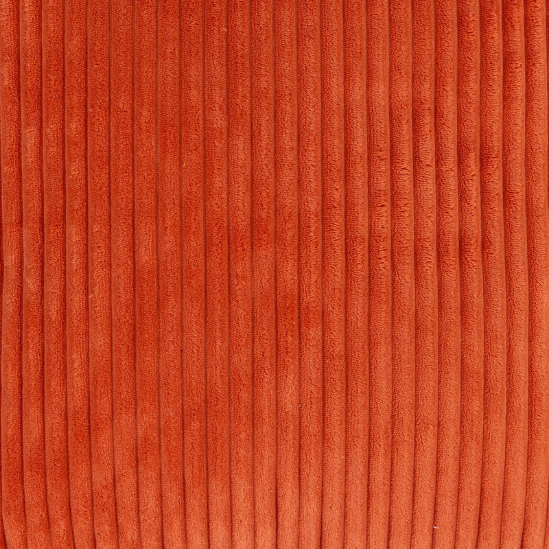 Pouf rond Milano en velours côtelé, orange terracotta