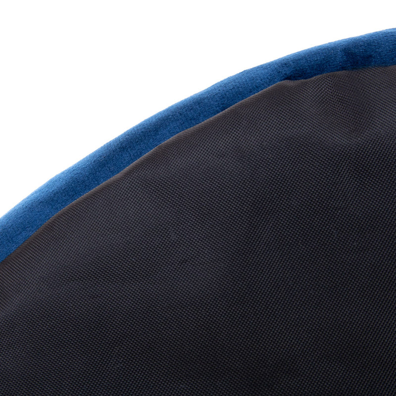 Pouf rond Milano en velours, bleu marine