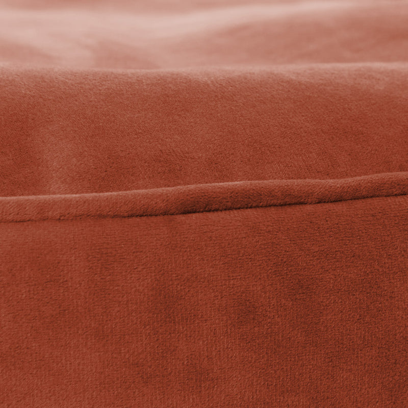 Pouf rond Milano en velours, terre cuite