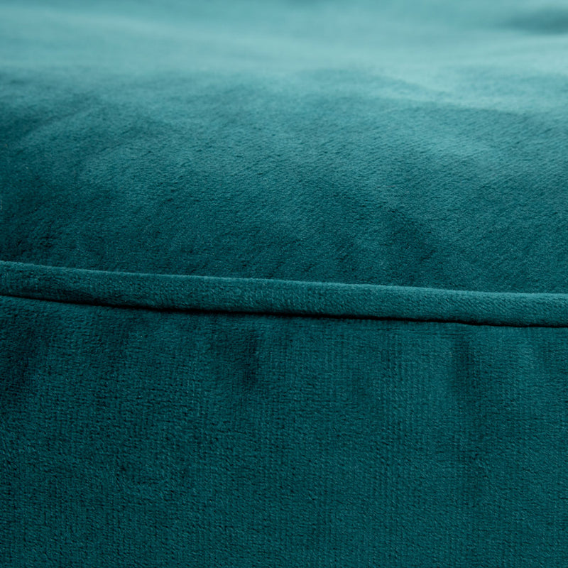 Pouf rond Milano en velours, sarcelle