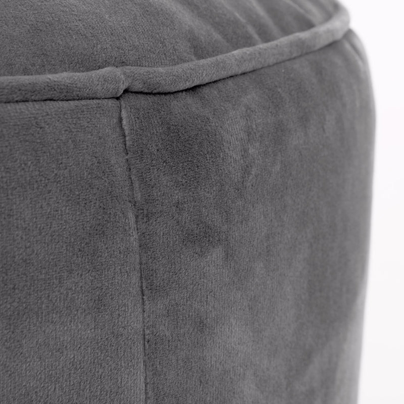 Pouf rond Milano en velours, gris anthracite