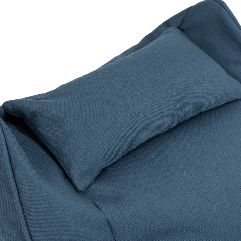Fauteuil poire Nova en oléfine, bleu denim 