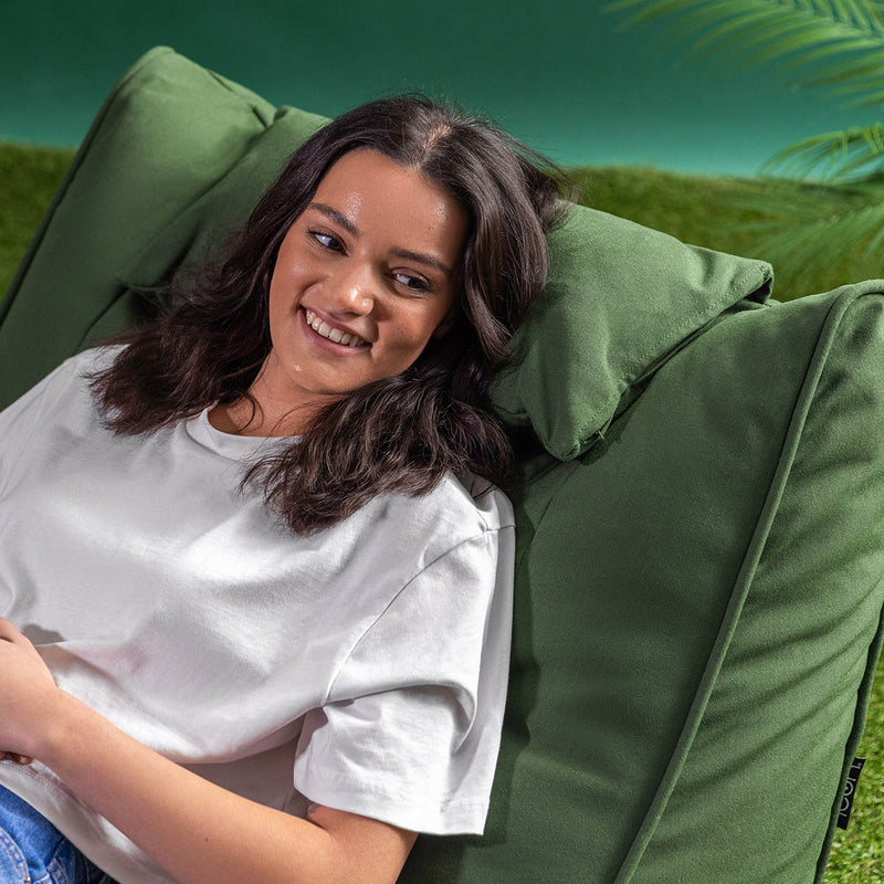 Fauteuil poire Nova en oléfine, vert