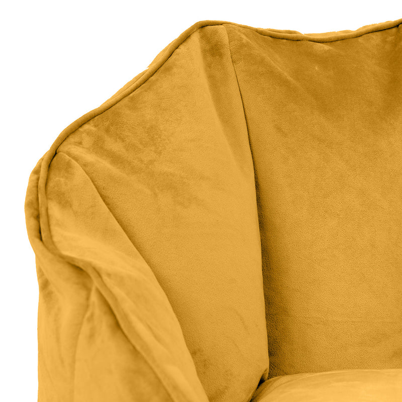 Fauteuil poire Sirena en velours, jaune