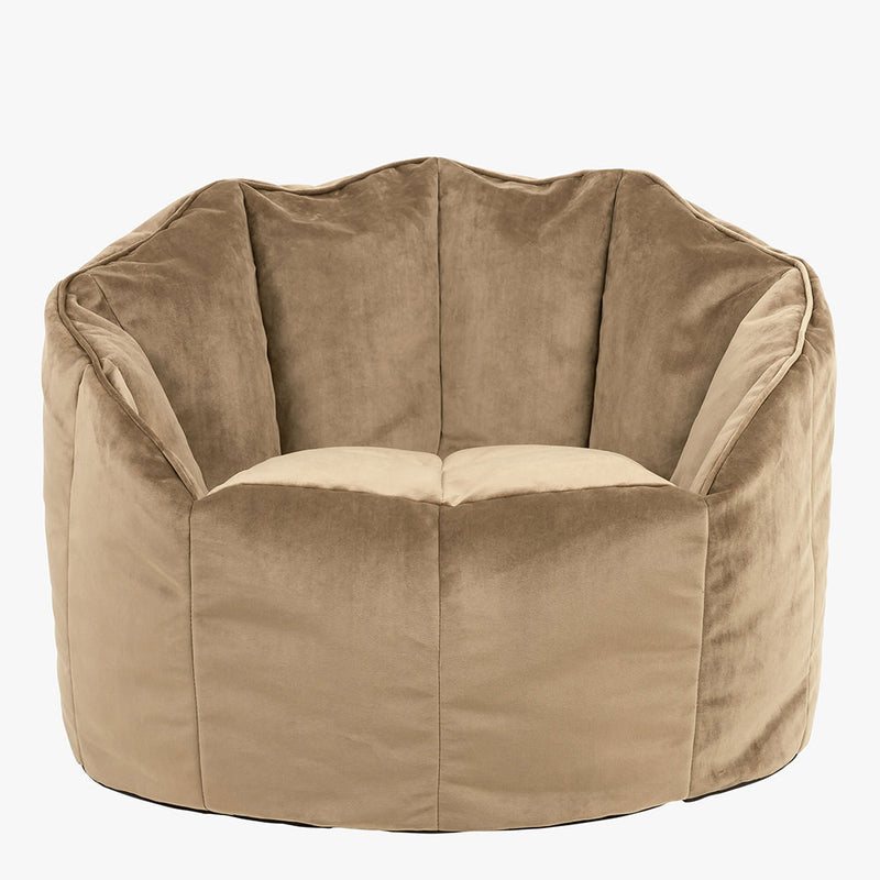 Fauteuil poire Sirena en velours - Brun Moka