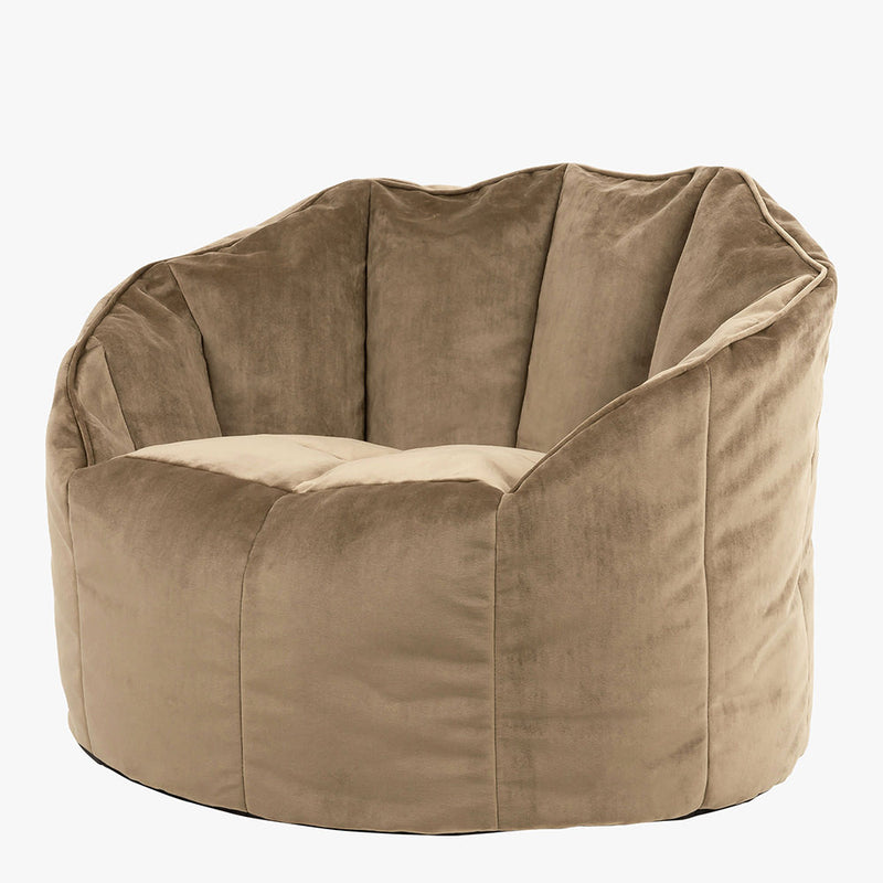 Fauteuil poire Sirena en velours - Brun Moka