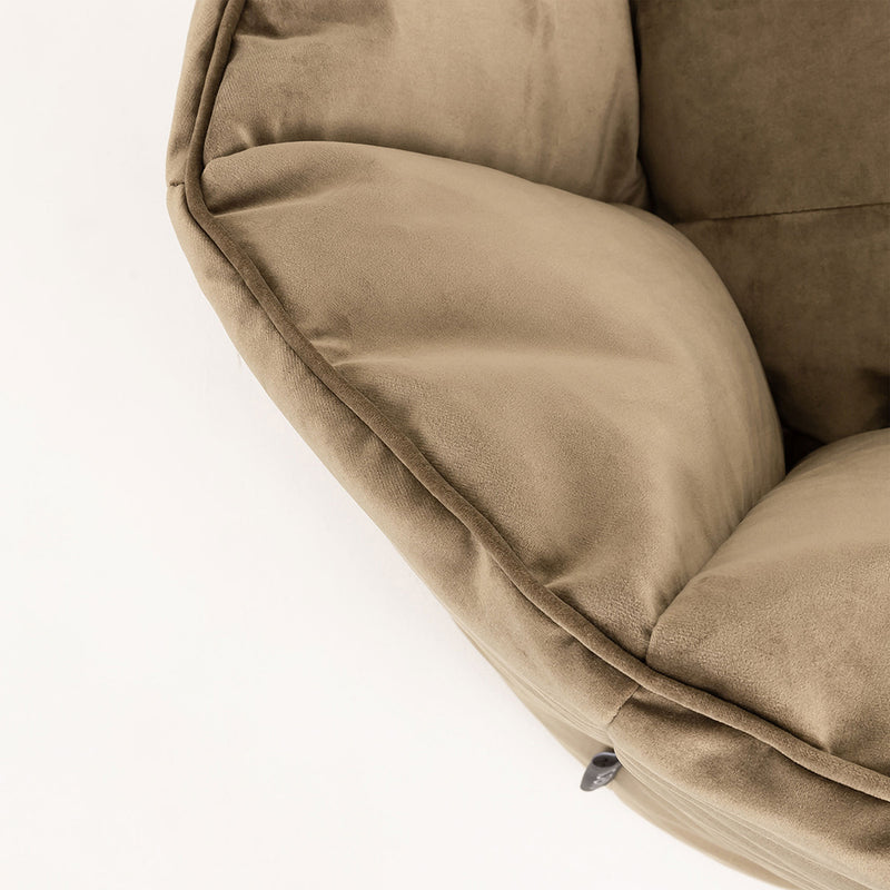 Fauteuil poire Sirena en velours - Brun Moka