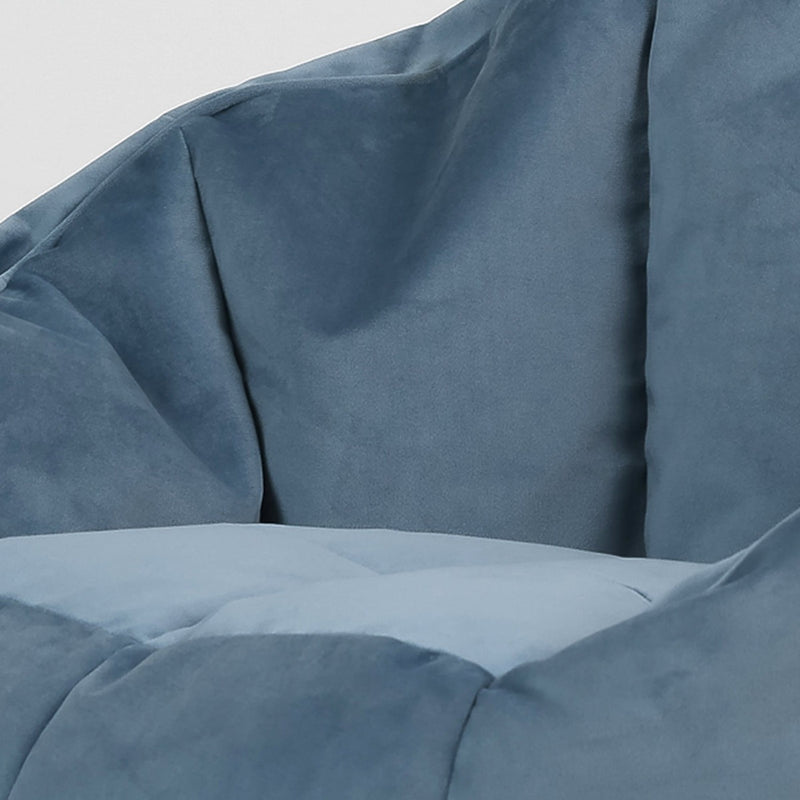 Fauteuil poire Sirena en velours, bleu