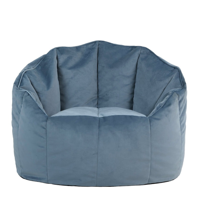 Fauteuil poire Sirena en velours, bleu