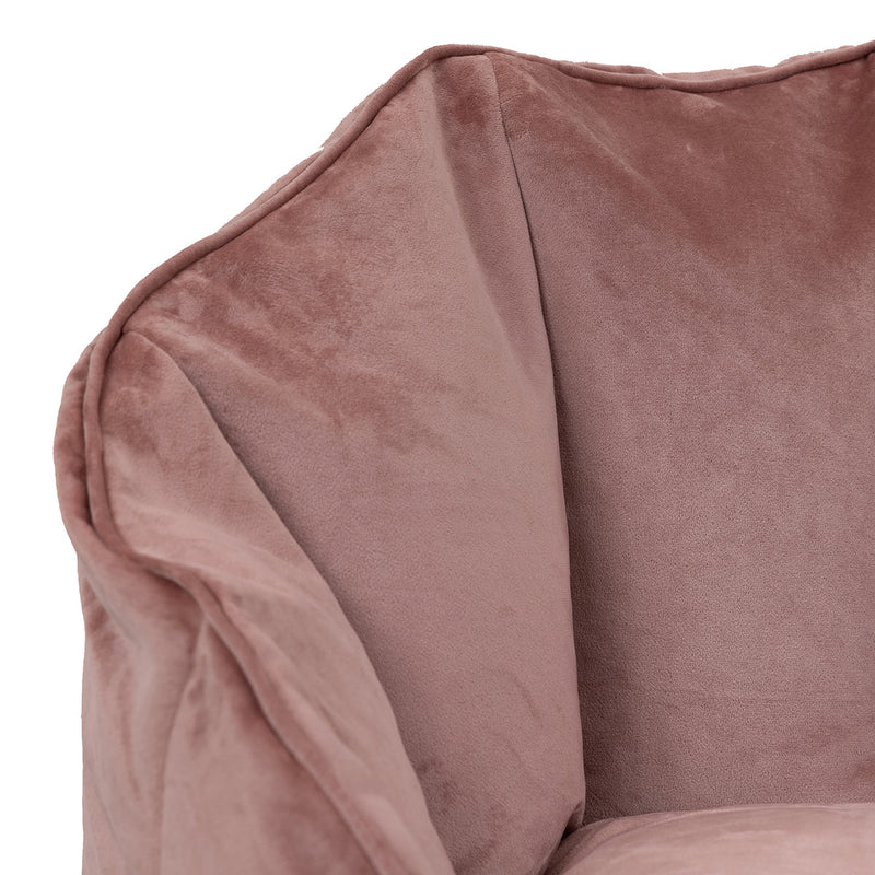 Fauteuil poire Sirena en velours, rose