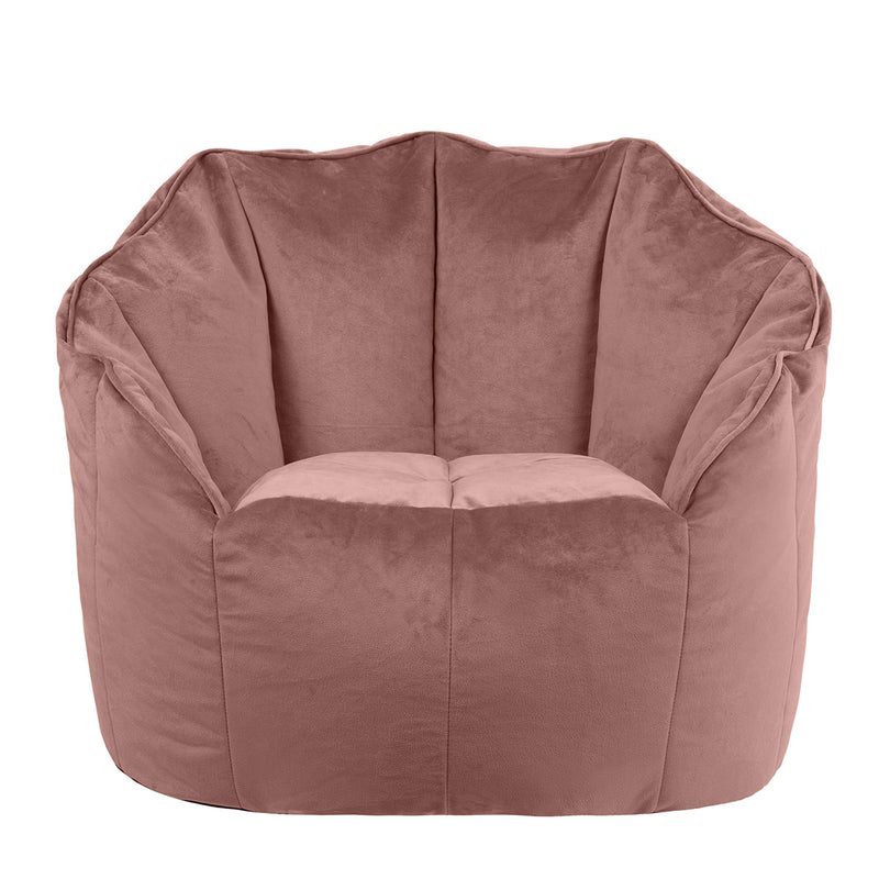Fauteuil poire Sirena en velours, rose