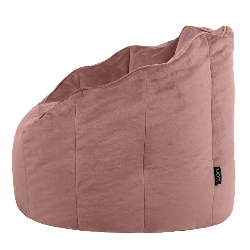 Fauteuil poire Sirena en velours, rose