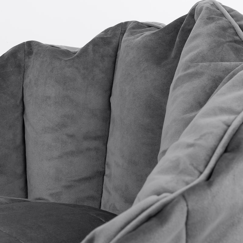 Fauteuil poire Sirena en velours, gris anthracite