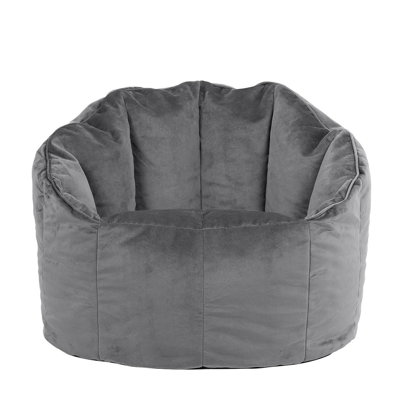 Fauteuil poire Sirena en velours, gris anthracite