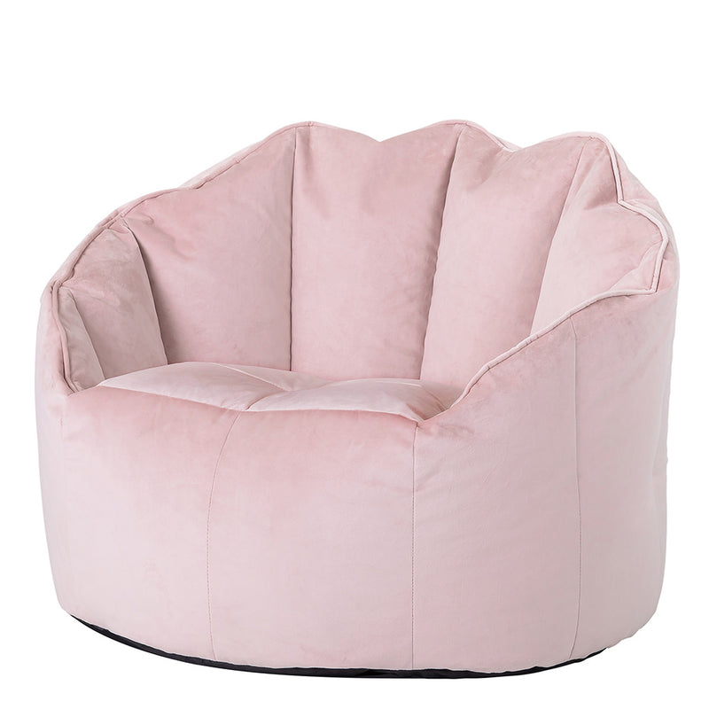Pouf fauteuil Sirena en velours – Rose Poudré