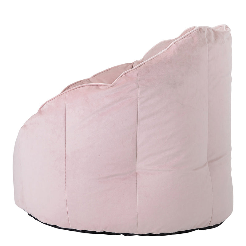 Pouf fauteuil Sirena en velours – Rose Poudré